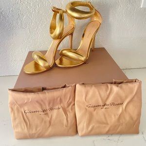 Gianvito Rossi Bijoux 105 metallic leather sandals